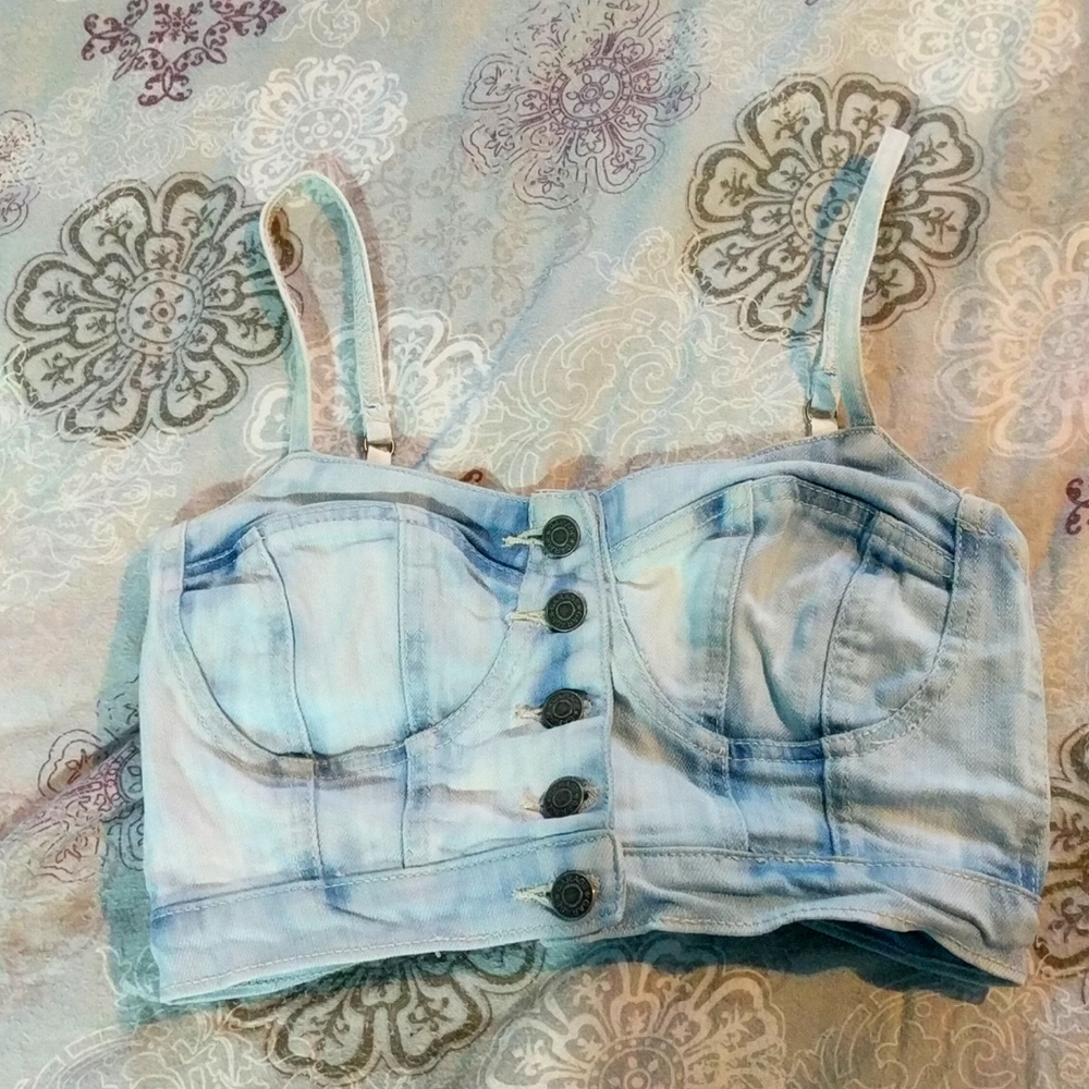 Jean crop tanktop extra small